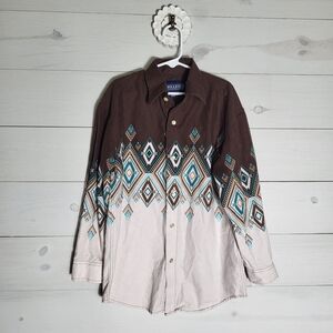 Panhandle Boy's Shirt Western Pearl Snap Button Down 100% Cotton.